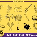 Music Instruments SVG, Guitar, Music Drum, Music Equipment Clip Art