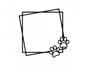 Paw Square Frame Square Monogram