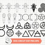 Piece Wiccan Witchcraft Symbols Set, SVG, PNG, EPS Vector