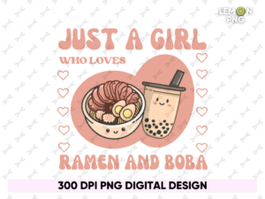 Ramen Boba Blanket Design PNG Sublimation or DTF File Shirt