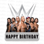 WW Wrestling Cake Topper PNG, Happy Birthday Printable Design