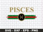 Zodiac Signs Pisces SVG File, Gucci Pisces Shirt Design PNG