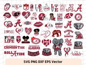 Alabama Crimson Tide Svg Bundle, NFL Cricut DIY