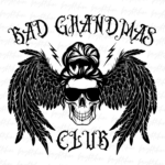 Bad Grandmas Club Skull Bun PNG Design