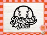 Baseball SVG Vibes Clipart for Cricut & Silhouette - SVG, DXF, PNG, EPS Files