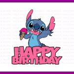 Birthday Cake Topper ice cream Lilo and Stitch Theme SVG, PNG Vector