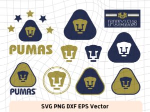 Club de Futbol PUMAS SVG, Los Pumas de la UNAM, Mexican soccer team Pumas, Image of the Pumas. Instant Download Digital File