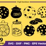 Cookie SVG Vector Image, Cookie Silhouette, Biscuit Svg, Baking Chocolate Biscuit Clipart