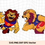 Crafty Designs Brisbane Lions Mascot SVG Clipart Bundle - Suitable for Cricut Machines, Silhouette Cameos - SVG, DXF, PNG, EPS Files Included