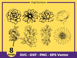 Flower SVG, Flower Cricut, Flower Bundle SVG, Wildflower Bundle.