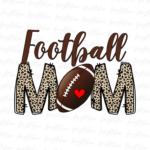 Football mom png Image, Football Leopard Letter Design