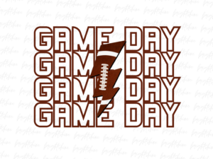 Game Day Lightning Bolt football PNG Design