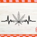 Heartbeat Line Marijuana Leaf SVG Cricut design - Perfect for crafting enthusiasts!