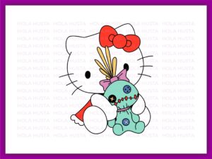 Hello Stitch Kitty SVG Clipart, Hello Kitty with Stich Doll Horror