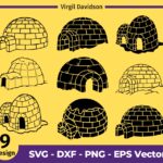 Igloo SVG Bundle, Igloo Silhouette, Ice House Svg, Polar Snow Clipart