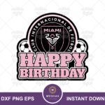 Internacional Club de Futbol Miami Cake Topper Birthday Printable vector