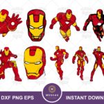 Iron Man SVG Bundle, Layered Cartoon Cricut Silhouette Cameo