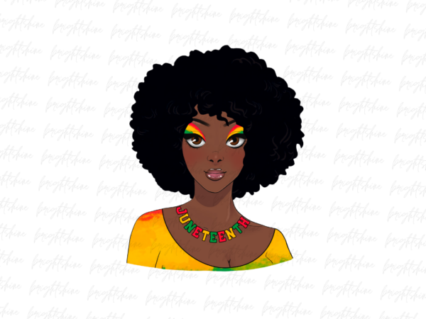 Juneteenth black afro girl png