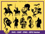 Knight SVG Knight Silhouette Clipart Image Vector