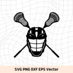 Lacrosse stick and helmet Clipart Design Instant Download