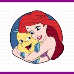 Little Mermaid and Flounder SVG Ariel Mermaid Princess