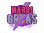 Mardi Gras Leopard Lightning PNG Design