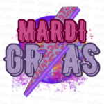 Mardi Gras Leopard Lightning PNG Design