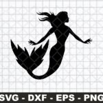 Mermaid Silhouette SVG Vector Image