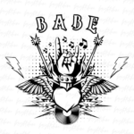 Retro Rock Babe Png Design Download