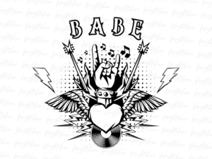 Retro Rock Babe Png Design Download