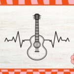 Strumming with Style, Heartbeat Line Guitar SVG