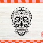 Sugar Skull Black SVG Image Vector PNG