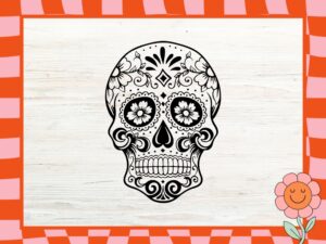 Sugar Skull Black SVG Image Vector PNG