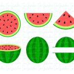 Watermelon Clipart Bundle, SVG Watermelon Monogram, Fruits