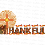 Western Thankful Gemstone Cross PNG Sublimation