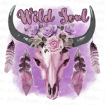 Wild Soul, Bull Skull with Flowers Sublimation Designs File