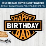 best dad cake topper printable template harley davidson svg png