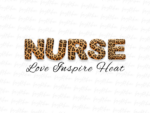 nurse leopard love inspire heat png Sublimation Design