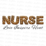 nurse leopard love inspire heat png Sublimation Design