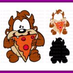 Baby Tazzmania eating pizza tazz svg