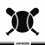 Baseball Cut File and Bat Softball Clipart Image SVG