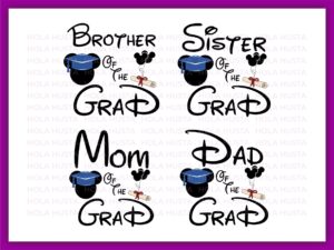 Bundle Graduate Svg Class of Graduation Cap Disney Vector PNG