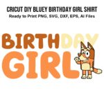 Cricut DIY bluey birthday girl shirt PNG, Sublimation, Vector file