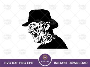 Freddy Krueger SVG, Halloween Horror DXF CNC Cutting Freddy Krueger