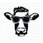 Heifer Cow with Sunglasses SVG Cricut