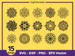 Mandala Cut File, Mandala Flower, Mandalas Clipart Bundle, Laser CNC Engraving