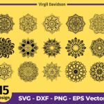 Mandala Cut File, Mandala Flower, Mandalas Clipart Bundle, Laser CNC Engraving