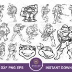 Ninja Turtles Outline SVG, Vector, Coloring Page Individual Ninja Turtles PNG