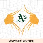 Oakland A's Superman Rip PNG, MLB Cut Files SVG