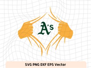 Oakland A's Superman Rip PNG, MLB Cut Files SVG